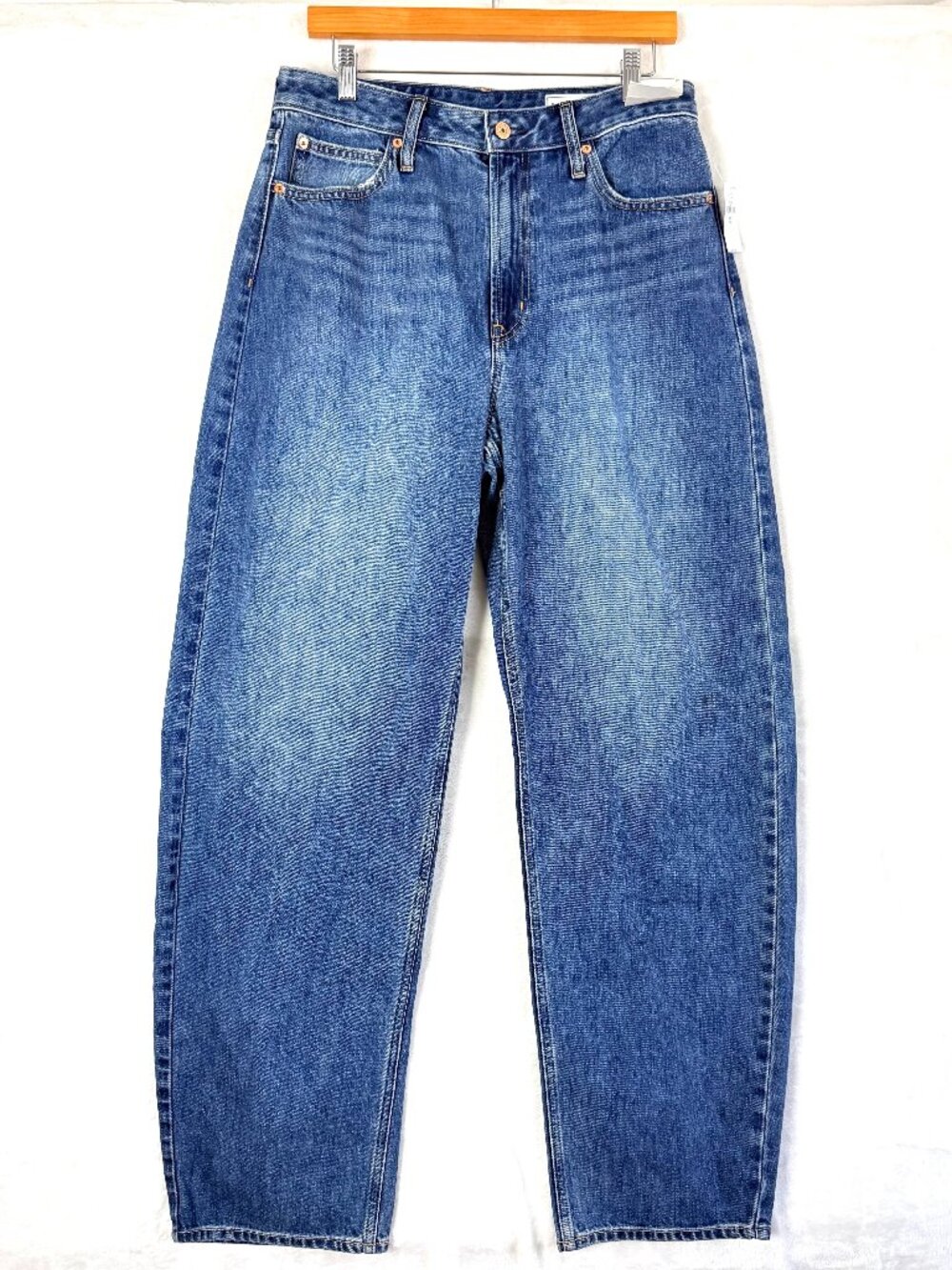 NEW Gap High Rise Curvy Barrel Jeans Womens 29 8 Tall Relaxed Slouchy Statement